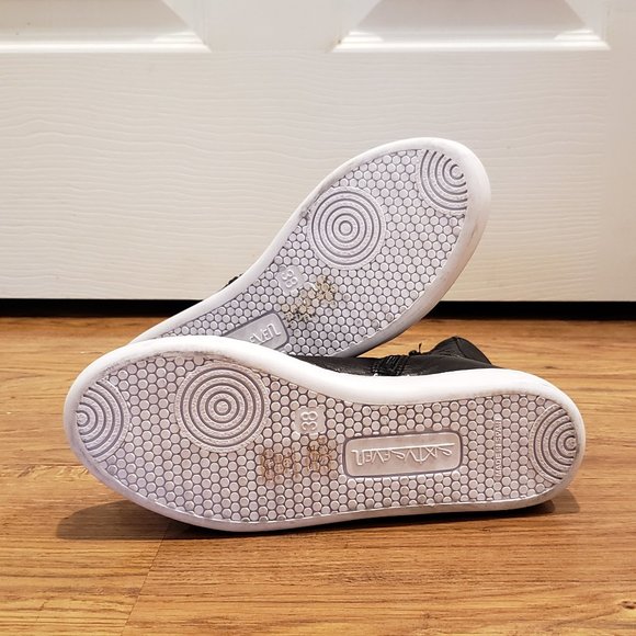 Sixtyseven Black Leather High Top Sneakers - Picture 5 of 7